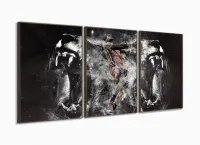 Quadro Decorativo Nba 3 Peças 120x60 Cm Em Tecido com moldura filete - Foto 2
