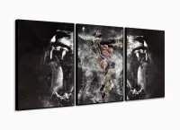Quadro Decorativo Nba 3 Peças 120x60 Cm Em Tecido com moldura filete - Foto 3