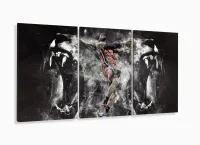 Quadro Decorativo Nba 3 Peças 120x60 Cm Em Tecido com moldura filete - Foto 5