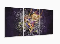 Quadro Decorativo Nba Basquete 3 Peças 120x60 Cm Em Tecido com moldura filete - Foto 5