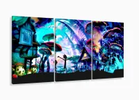 Quadro Decorativo O Mundo De Rick E Morty Em Tecido 120x60 com moldura filete - Foto 5