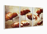 Quadro Decorativo Papoulas Design Color 120x60 Sala Quarto com moldura filete - Foto 4