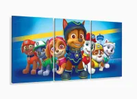 Quadro Decorativo Patrulha Canina 120x60 3 peças em tecido com moldura filete - Foto 5