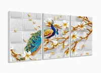 Quadro Decorativo Pavão Do Paraíso 105x65 com moldura filete - Foto 4