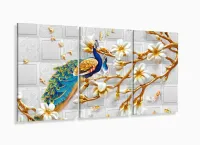 Quadro Decorativo Pavão Do Paraíso 105x65 com moldura filete - Foto 5