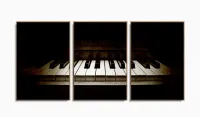 Quadro Decorativo Piano Retro Música Com Tela De Tecido com moldura filete - Foto 6