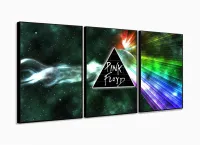 Quadro Decorativo Pink Floyd Logo 120c60 3 peças com moldura filete - Foto 3