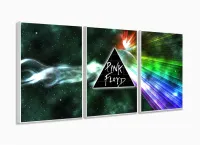 Quadro Decorativo Pink Floyd Logo 120c60 3 peças com moldura filete - Foto 4