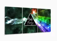 Quadro Decorativo Pink Floyd Logo 120c60 3 peças com moldura filete - Foto 5