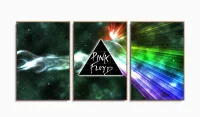 Quadro Decorativo Pink Floyd Logo 120c60 3 peças com moldura filete - Foto 6