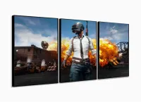 Quadro Decorativo PlayerUnknown's Battleground 120x60 em tecido com moldura filete - Foto 3