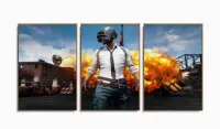 Quadro Decorativo PlayerUnknown's Battleground 120x60 em tecido com moldura filete - Foto 6