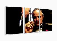 Quadro Decorativo Poderoso Chefão 120x60 3 peças com moldura filete - Foto 4