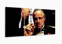 Quadro Decorativo Poderoso Chefão 120x60 3 peças com moldura filete - Foto 5