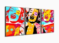Quadro Decorativo Pop Art Marilyn Monroe 120x60 sala com moldura filete - Foto 2