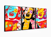 Quadro Decorativo Pop Art Marilyn Monroe 120x60 sala com moldura filete - Foto 3