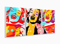 Quadro Decorativo Pop Art Marilyn Monroe 120x60 sala com moldura filete - Foto 4
