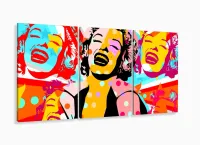 Quadro Decorativo Pop Art Marilyn Monroe 120x60 sala com moldura filete - Foto 5