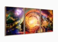 Quadro Decorativo Psicologia Consultório Mente 3 peças com moldura filete