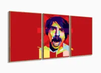 Quadro Decorativo Red Hot Chili Peppers - 120x60 3 peças com moldura filete