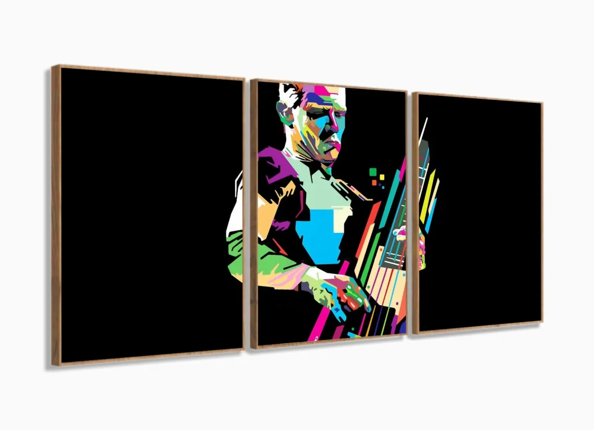 Quadro decorativo Red Hot Chili Peppers - Tela em Tecido com moldura filete Imagem