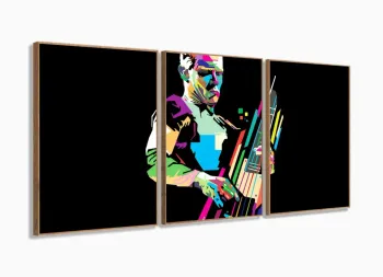 Quadro decorativo Red Hot Chili Peppers - Tela em Tecido com moldura filete