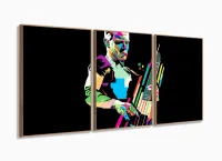 Quadro decorativo Red Hot Chili Peppers - Tela em Tecido com moldura filete