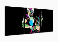 Quadro decorativo Red Hot Chili Peppers - Tela em Tecido com moldura filete - Foto 3