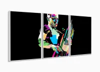 Quadro decorativo Red Hot Chili Peppers - Tela em Tecido com moldura filete - Foto 4