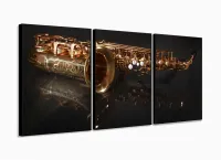 Quadro Decorativo Reflexo Saxofone 120x60 Sala Quarto com moldura filete - Foto 3