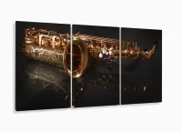 Quadro Decorativo Reflexo Saxofone 120x60 Sala Quarto com moldura filete - Foto 5