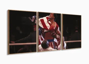 Quadro Decorativo Rock Balboa Filme II 120x60 em tecido com moldura filete