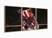 Quadro Decorativo Rock Balboa Filme II 120x60 em tecido com moldura filete