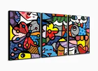 Quadro Decorativo Romero Brito 120x60 Sala Quarto com moldura filete - Foto 3