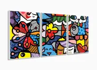 Quadro Decorativo Romero Brito 120x60 Sala Quarto com moldura filete - Foto 4