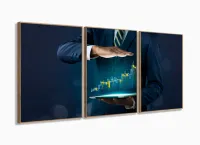 Quadro Decorativo Sala Quarto Escritório Empreendedorismo 120x60 3 peças com moldura filete