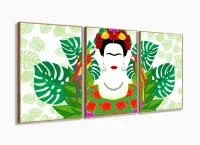 Quadro Decorativo Sala Quarto Escritório Frida Kahlo 120x60 com moldura filete
