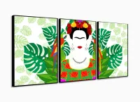 Quadro Decorativo Sala Quarto Escritório Frida Kahlo 120x60 com moldura filete - Foto 3