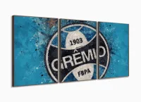 Quadro Decorativo Sala Quarto Escritório Grêmio 120x60 3 peças com moldura filete - Foto 2