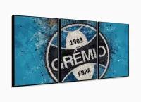 Quadro Decorativo Sala Quarto Escritório Grêmio 120x60 3 peças com moldura filete - Foto 3