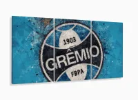 Quadro Decorativo Sala Quarto Escritório Grêmio 120x60 3 peças com moldura filete - Foto 5