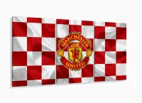 Quadro Decorativo Sala Quarto Escritório Manchester United 120x60 3 peças com moldura filete - Foto 5