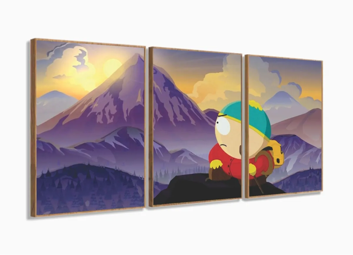 Quadro Decorativo South Park Tela Em Tecido 120x60 com moldura filete Imagem