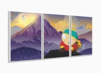Quadro Decorativo South Park Tela Em Tecido 120x60 com moldura filete - Foto 4