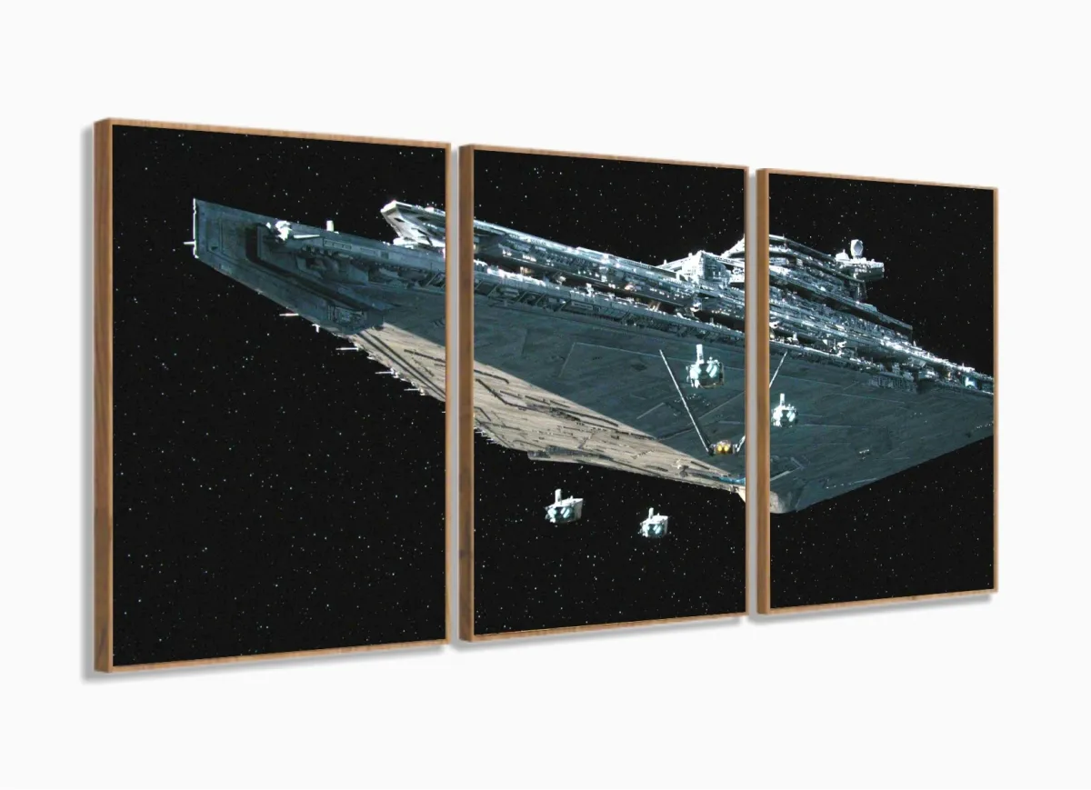 Quadro Decorativo Star Wars A5 120x60 cm em tecido com moldura filete Imagem