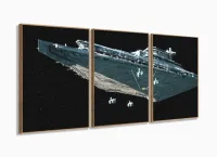 Quadro Decorativo Star Wars A5 120x60 cm em tecido com moldura filete