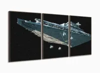 Quadro Decorativo Star Wars A5 120x60 cm em tecido com moldura filete - Foto 2