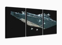 Quadro Decorativo Star Wars A5 120x60 cm em tecido com moldura filete - Foto 3