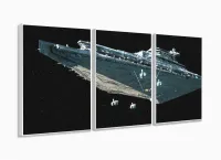 Quadro Decorativo Star Wars A5 120x60 cm em tecido com moldura filete - Foto 4
