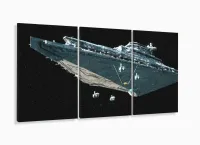 Quadro Decorativo Star Wars A5 120x60 cm em tecido com moldura filete - Foto 5